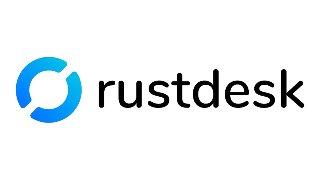 Rustdesk logo til download af fjernsupport software.