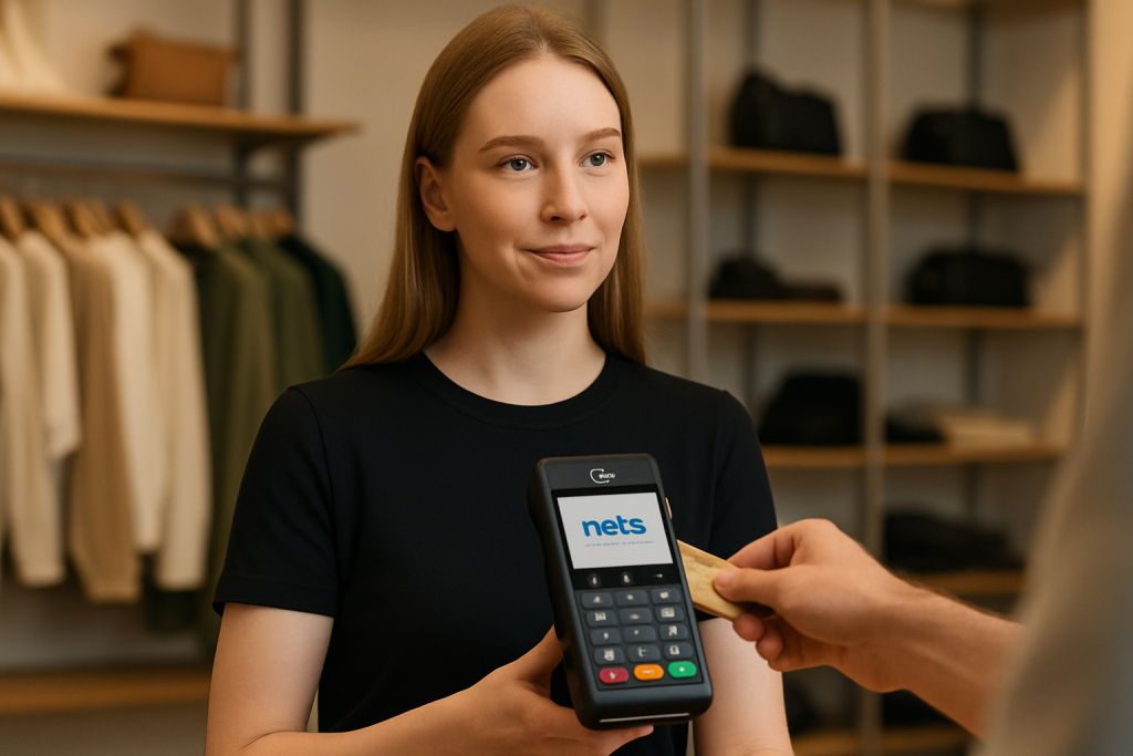 NETS nye SmartPOS terminal pige der tager i mod penge i butik find terminal her: https://images.ctfassets.net/s6ds9r8munct/5rJD89w2UjGeGth3e7ax0E/ad46af0efe74f688c073c2e01e857bf6/hero-payment-terminals.webp?fm=webp&w=1920&q=75 - det er også den stil jeg søger