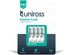 Uniross Batteries Uniross Power Plus AAA / LR3 Standardbatterier 1100mAh, 4 stk.